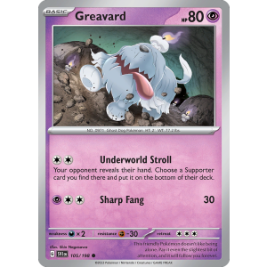 Greavard 105/198 Pokemon TCG Scarlet & Violet Scarlet & Violet