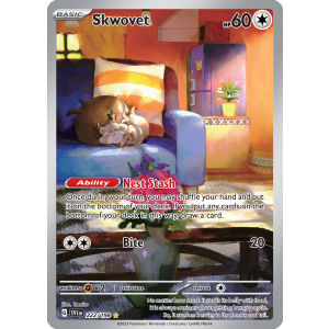 Illustration Rare Skwovet 222/198 Pokemon TCG Scarlet & Violet Scarlet & Violet