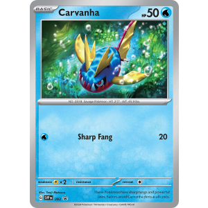 Promo Carvanha 93/102 Pokemon TCG Scarlet & Violet Scarlet & Violet Black Star Promos