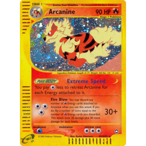 Rare Holo Arcanine H2/147 Pokemon TCG E-Card Aquapolis