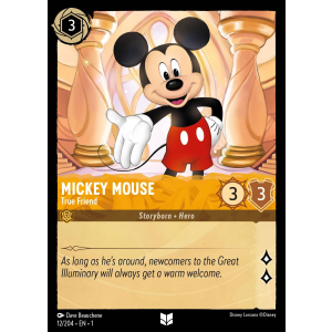 Mickey Mouse - True Friend 12/204 Disney Lorcana TCG The First Chapter