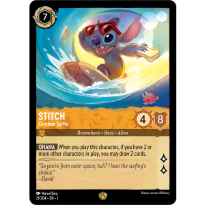 Legendary Stitch - Carefree Surfer 21/204 Disney Lorcana TCG The First Chapter