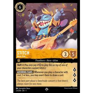 Super Rare Stitch - Rock Star 23/204 Disney Lorcana TCG The First Chapter