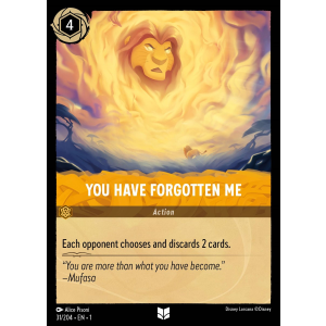 You Have Forgotten Me 31/204 Disney Lorcana TCG The First Chapter