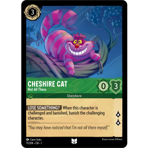 Cheshire Cat - Not All There 71/204 Disney Lorcana TCG The First Chapter