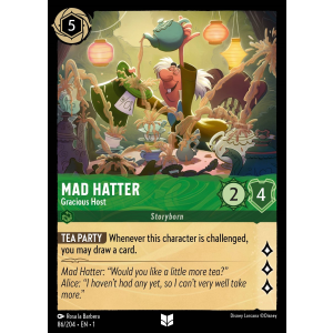 Mad Hatter - Gracious Host 86/204 Disney Lorcana TCG The First Chapter