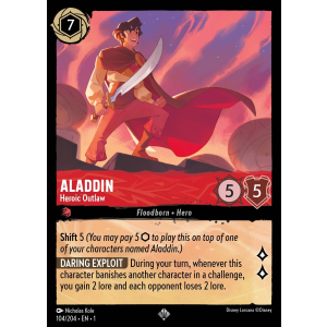 Super Rare Aladdin - Heroic Outlaw 104/204 Disney Lorcana TCG The First Chapter