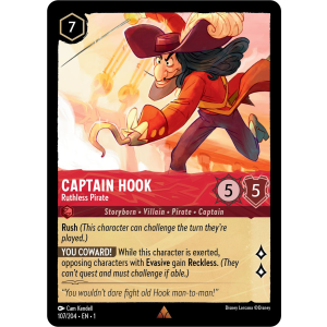 Captain Hook - Ruthless Pirate 107/204 Disney Lorcana TCG The First Chapter