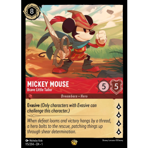 Legendary Mickey Mouse - Brave Little Tailor 115/204 Disney Lorcana TCG The First Chapter