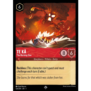 Super Rare Te Ka - The Burning One 126/204 Disney Lorcana TCG The First Chapter