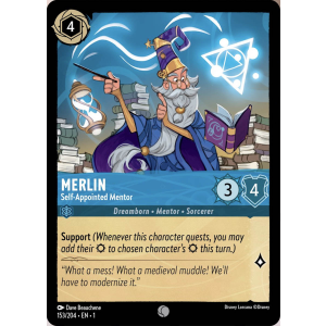 Merlin - Self-Appointed Mentor 153/204 Disney Lorcana TCG The First Chapter