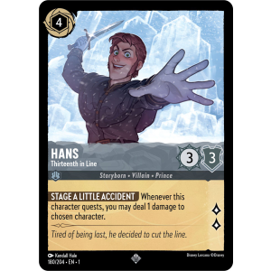 Super Rare Hans - Thirteenth in Line 180/204 Disney Lorcana TCG The First Chapter