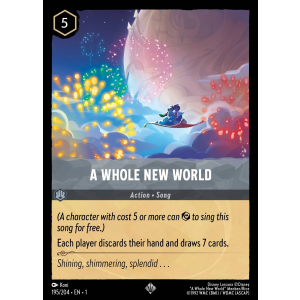 Super Rare A Whole New World 195/204 Disney Lorcana TCG The First Chapter