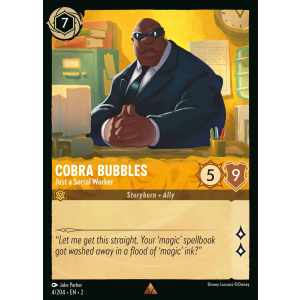 Cobra Bubbles - Just a Social Worker 4/204 Disney Lorcana TCG Rise of the Floodborn