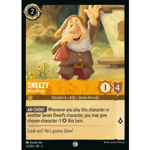 Sneezy - Very Allergic 22/204 Disney Lorcana TCG Rise of the Floodborn