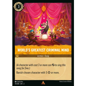 World's Greatest Criminal Mind 31/204 Disney Lorcana TCG Rise of the Floodborn