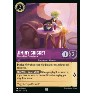 Jiminy Cricket - Pinocchio's Conscience 44/204 Disney Lorcana TCG Rise of the Floodborn