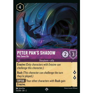 Super Rare Peter Pan's Shadow - Not Sewn On 55/204 Disney Lorcana TCG Rise of the Floodborn