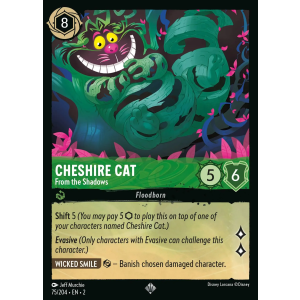 Super Rare Cheshire Cat - From the Shadows 75/204 Disney Lorcana TCG Rise of the Floodborn