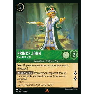 Prince John - Greediest of All 89/204 Disney Lorcana TCG Rise of the Floodborn