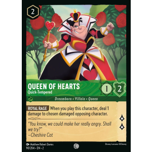 Queen Of Hearts - Quick-Tempered 90/204 Disney Lorcana TCG Rise of the Floodborn