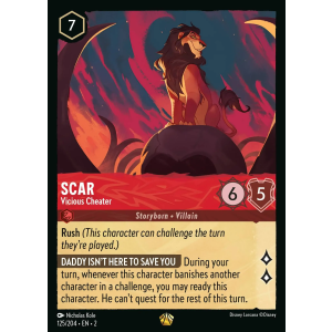 Legendary Scar - Vicious Cheater 125/204 Disney Lorcana TCG Rise of the Floodborn