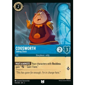 Cogsworth - Talking Clock 143/204 Disney Lorcana TCG Rise of the Floodborn