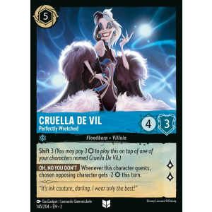 Cruella De Vil - Perfectly Wretched 145/204 Disney Lorcana TCG Rise of the Floodborn