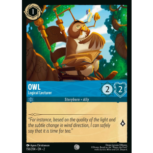 Owl - Logical Lecturer 156/204 Disney Lorcana TCG Rise of the Floodborn