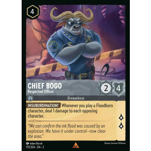 Chief Bogo - Respected Officer 175/204 Disney Lorcana TCG Rise of the Floodborn