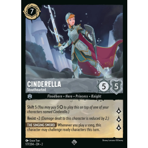 Super Rare Cinderella - Stouthearted 177/204 Disney Lorcana TCG Rise of the Floodborn