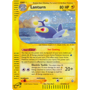 Rare Holo Lanturn H15/147 Pokemon TCG E-Card Aquapolis