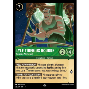 Super Rare Lyle Tiberius Rourke - Cunning Mercenary 78/204 Disney Lorcana TCG Into the Inklands