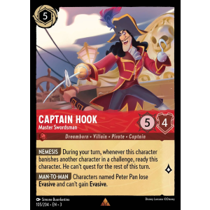 Captain Hook - Master Swordsman 105/204 Disney Lorcana TCG Into the Inklands