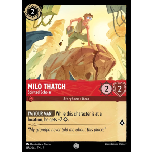 Milo Thatch - Spirited Scholar 115/204 Disney Lorcana TCG Into the Inklands