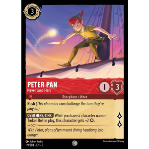 Peter Pan - Never Land Hero 119/204 Disney Lorcana TCG Into the Inklands