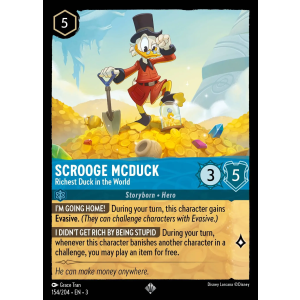 Super Rare Scrooge McDuck - Richest Duck in the World 154/204 Disney Lorcana TCG Into the Inklands