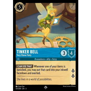 Super Rare Tinker Bell - Very Clever Fairy 157/204 Disney Lorcana TCG Into the Inklands