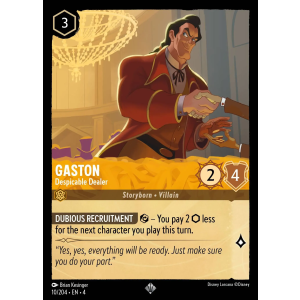 Super Rare Gaston - Despicable Dealer 10/204 Disney Lorcana TCG Ursula's Return