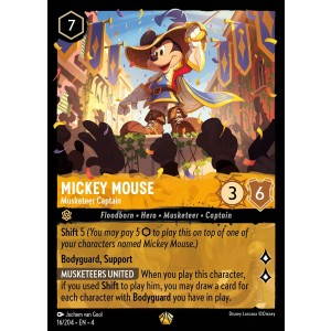 Legendary Mickey Mouse - Musketeer Captain 16/204 Disney Lorcana TCG Ursula's Return