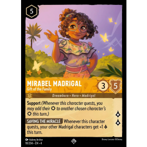 Super Rare Mirabel Madrigal - Gift of the Family 18/204 Disney Lorcana TCG Ursula's Return