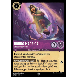 Super Rare Bruno Madrigal - Undetected Uncle 39/204 Disney Lorcana TCG Ursula's Return