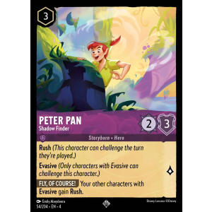 Super Rare Peter Pan - Shadow Finder 54/204 Disney Lorcana TCG Ursula's Return