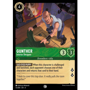 Gunther - Interior Designer 72/204 Disney Lorcana TCG Ursula's Return