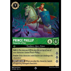 Super Rare Prince Philip - Vanquisher of Foes 87/204 Disney Lorcana TCG Ursula's Return