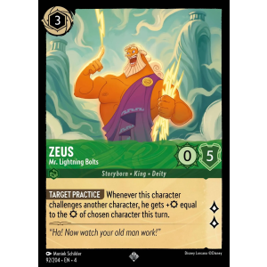 Super Rare Zeus - Mr. Lightning Bolts 92/204 Disney Lorcana TCG Ursula's Return