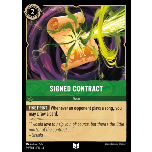 Signed Contract 99/204 Disney Lorcana TCG Ursula's Return