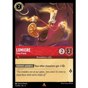 Lumiere - Fiery Friend 113/204 Disney Lorcana TCG Ursula's Return