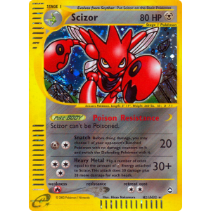 Rare Holo Scizor H21/147 Pokemon TCG E-Card Aquapolis