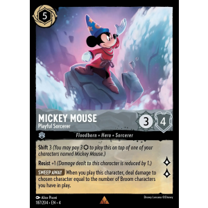 Mickey Mouse - Playful Sorcerer 187/204 Disney Lorcana TCG Ursula's Return